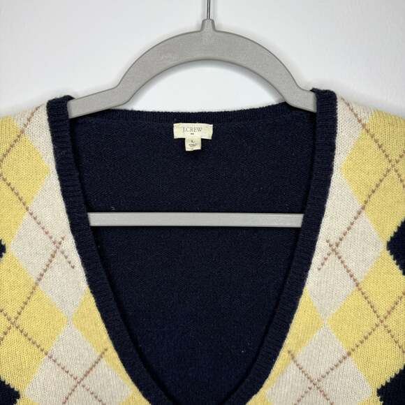 Arygyle Lambswool Sweater Y2K Preppy Womens size Large Prep Academia Vintage - Picture 10 of 10